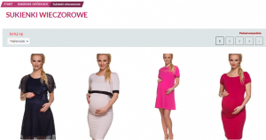 reklama Google Adwords i strona docelowa ciążowe sukienki